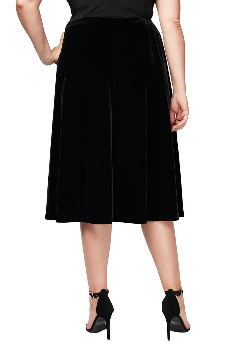 Velvet Skirt, Alternate, color, BLACK