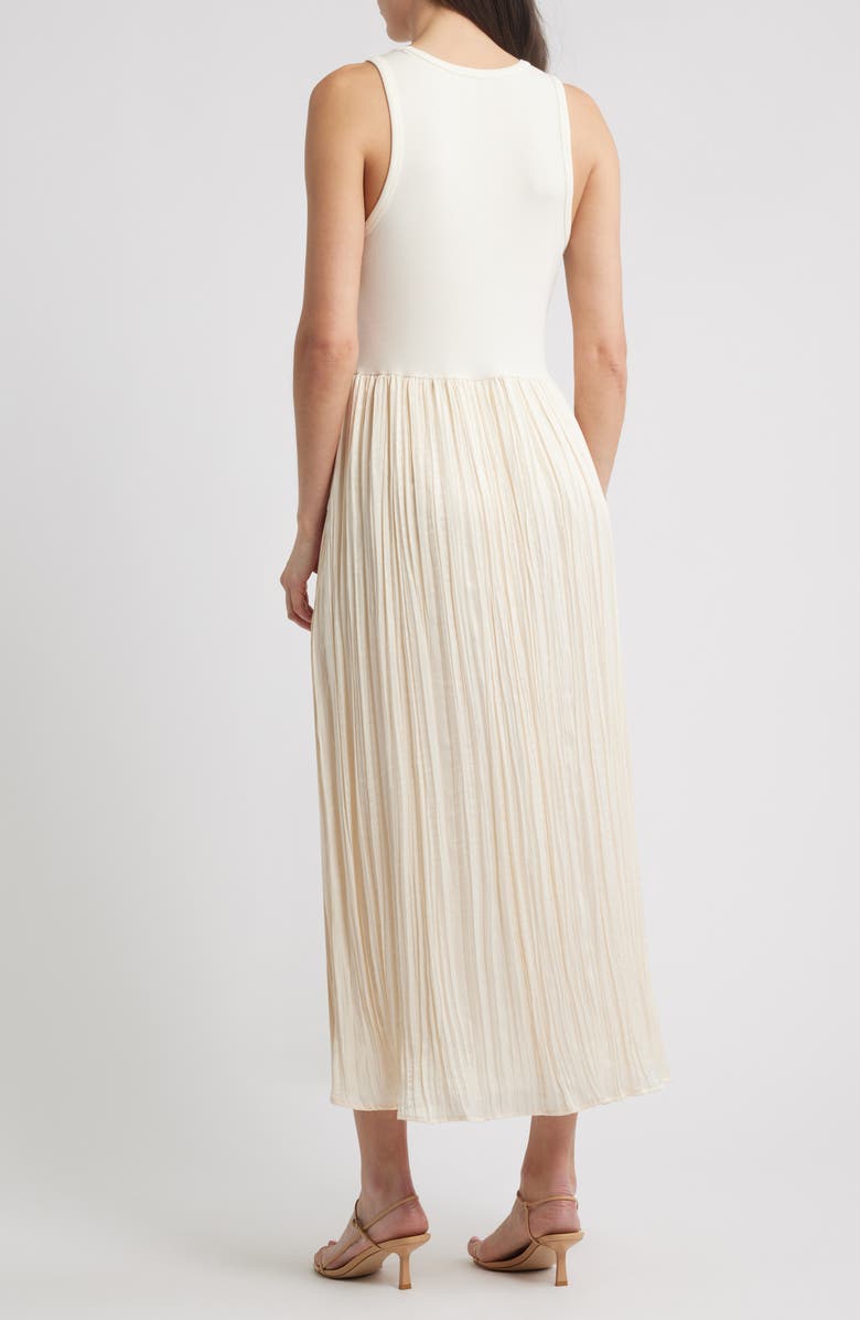 DKNY Mixed Media Maxi Dress, Alternate, color, Coconut/Coconut