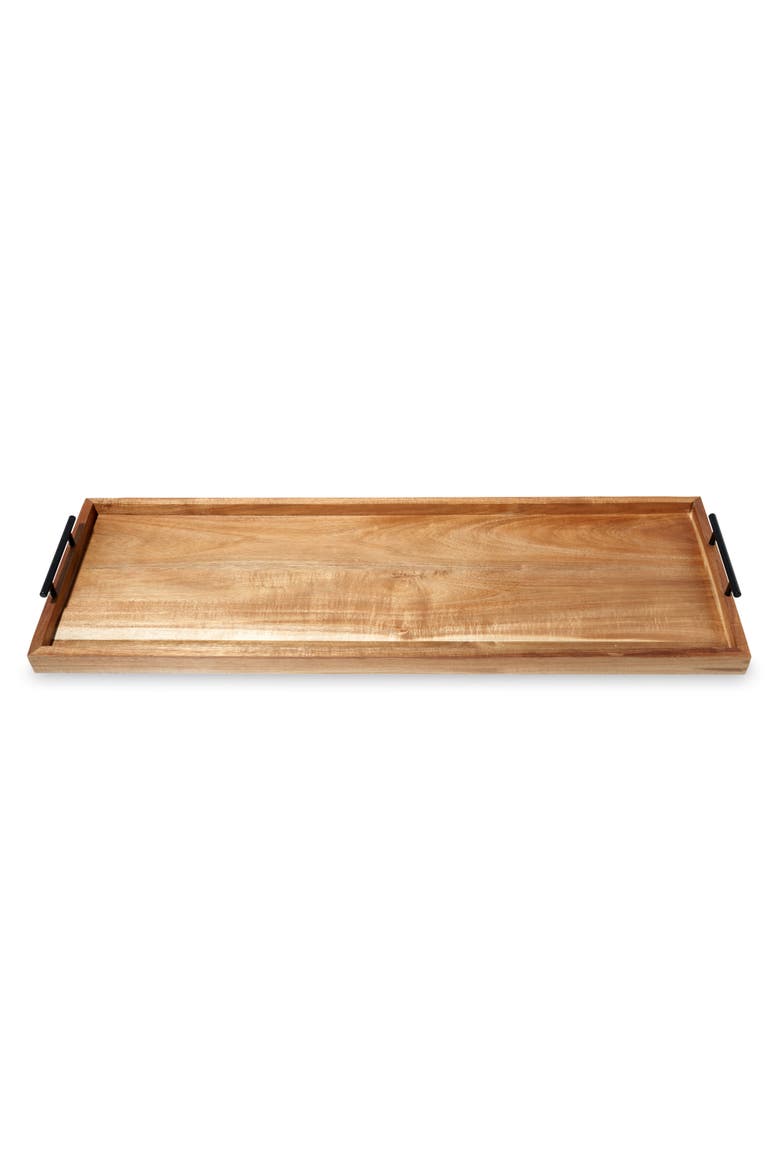 Acacia Wood Longboard Cheese Board with Metal Handle, Alternate, color, Wood