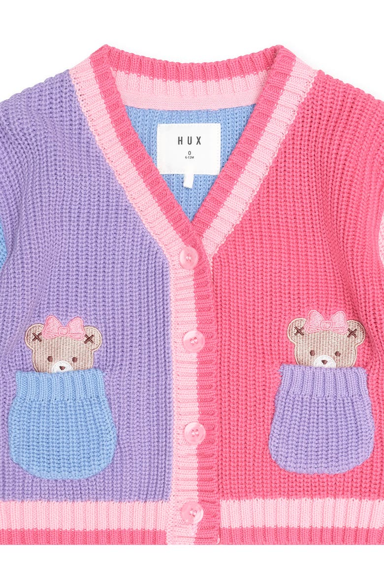 Colour Block Peekaboo Huxette Cardi, Alternate, color, Pink