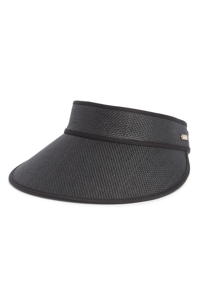 Calvin Klein Straw Visor, Main, color, 