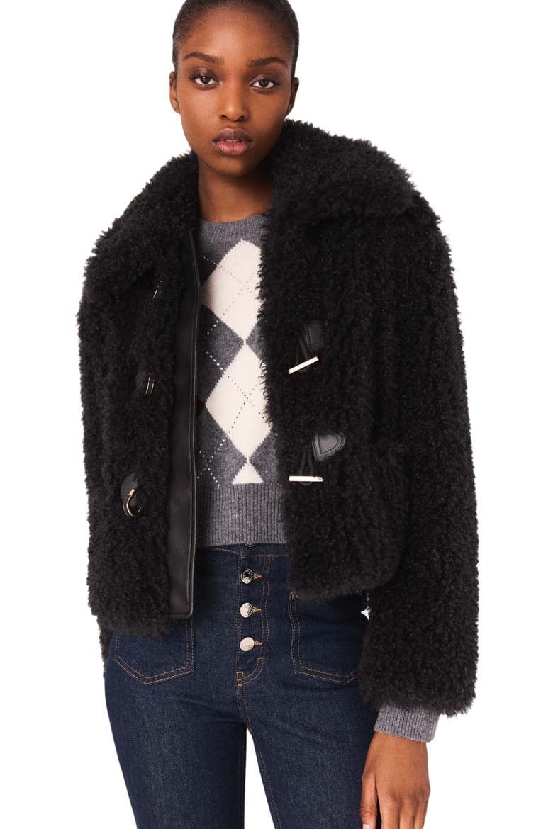 Short curly coat, Alternate, color, Anthracite grey