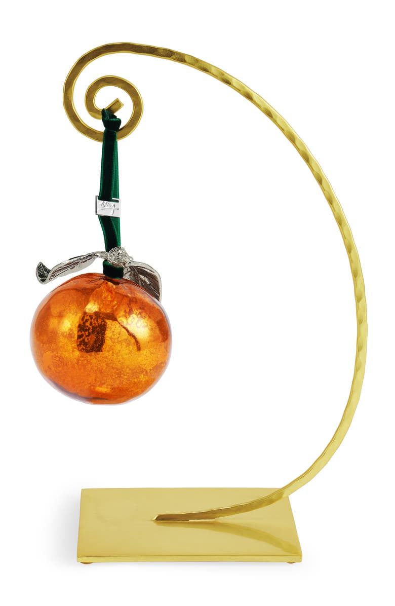 Michael Aram Orange Glass Ornament, Alternate, color, Orange