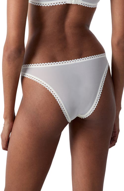 Etam Jasmin Embroidered Tulle Tanga Panties In Ecru