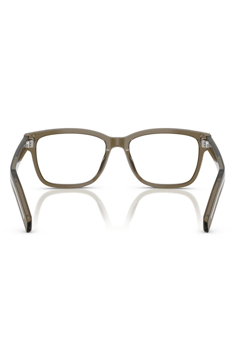 Prada 56mm Rectangular Optical Glasses, Alternate, color, Transparent Brown / Demo Lens