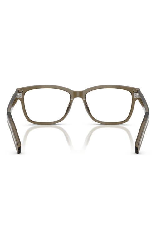 Prada 56mm Rectangular Optical Glasses In Brown