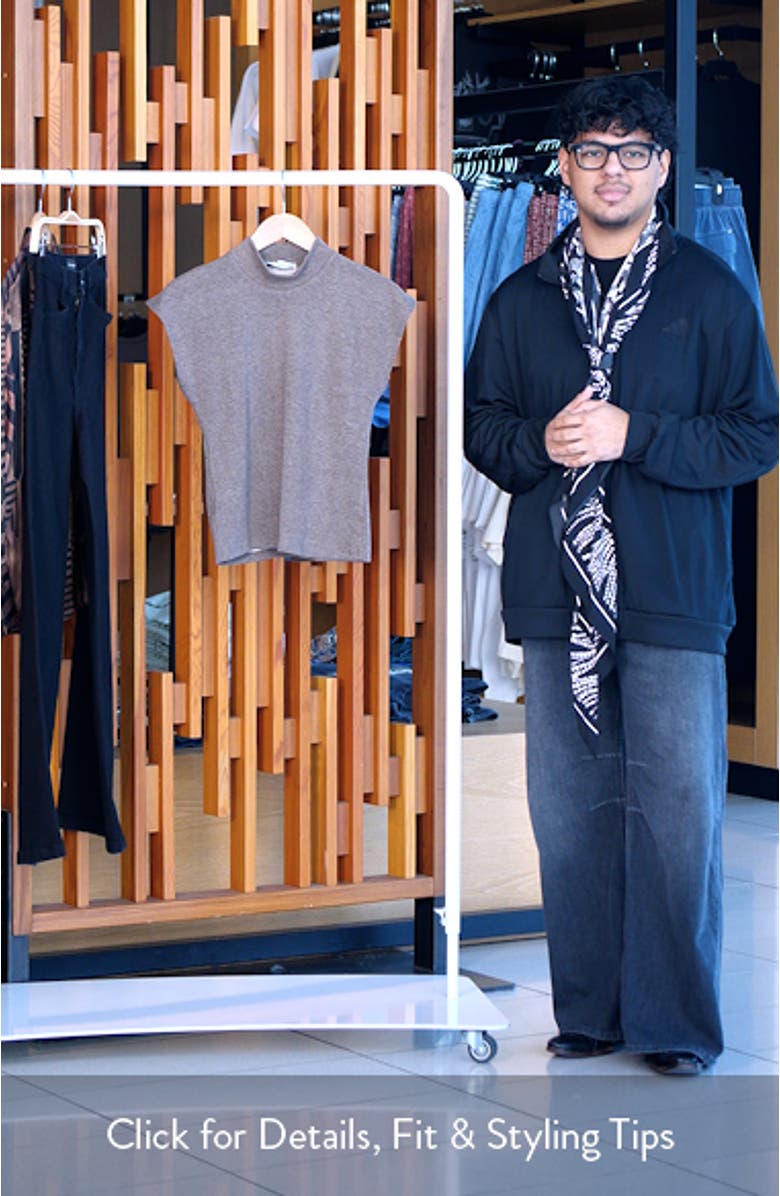 Mock Neck Cap Sleeve Knit Top, sales video thumbnail