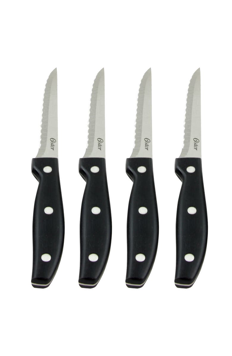 OSTER Granger 4.5 in. Stainless Steel Blade Steak Knife Set, Alternate, color, Black