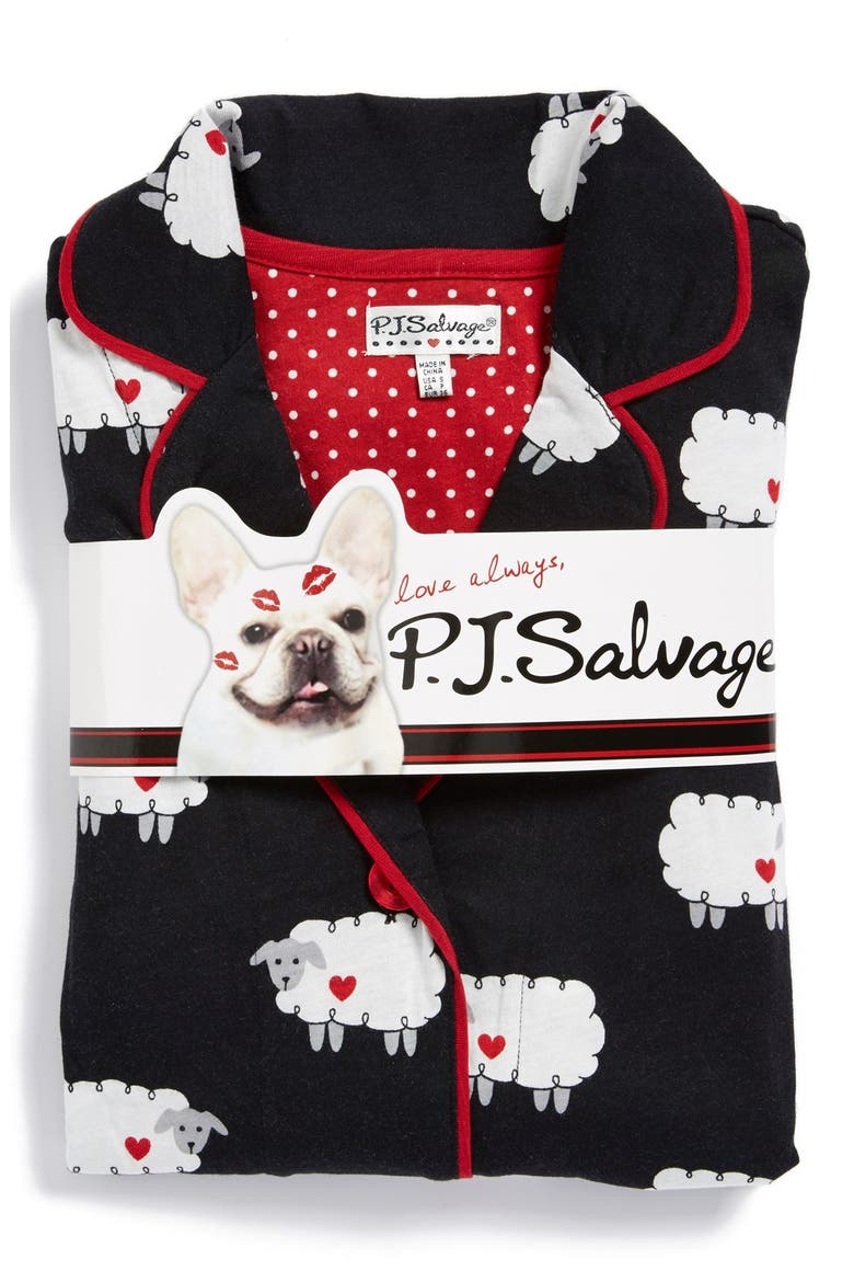 Print Pajamas, Alternate, color, BLACK/ SHEEP