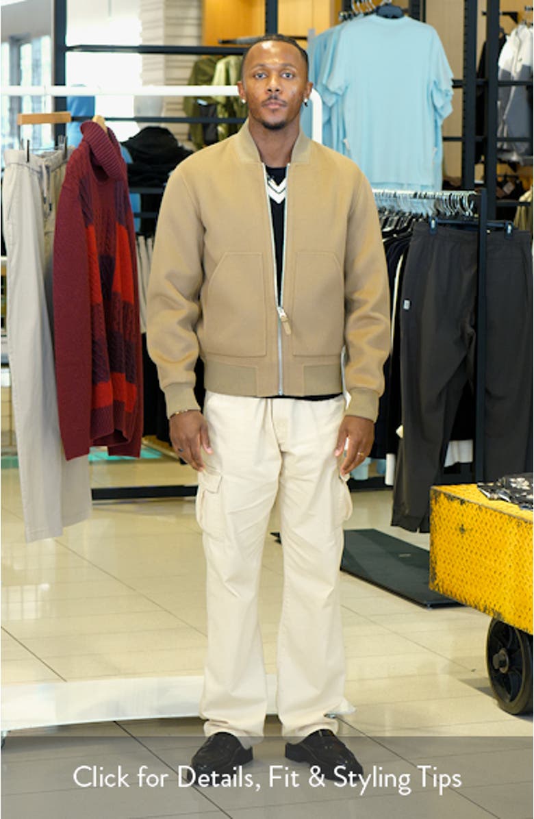 Emilio Water Repellent Wool Double Face Bomber Jacket, sales video thumbnail