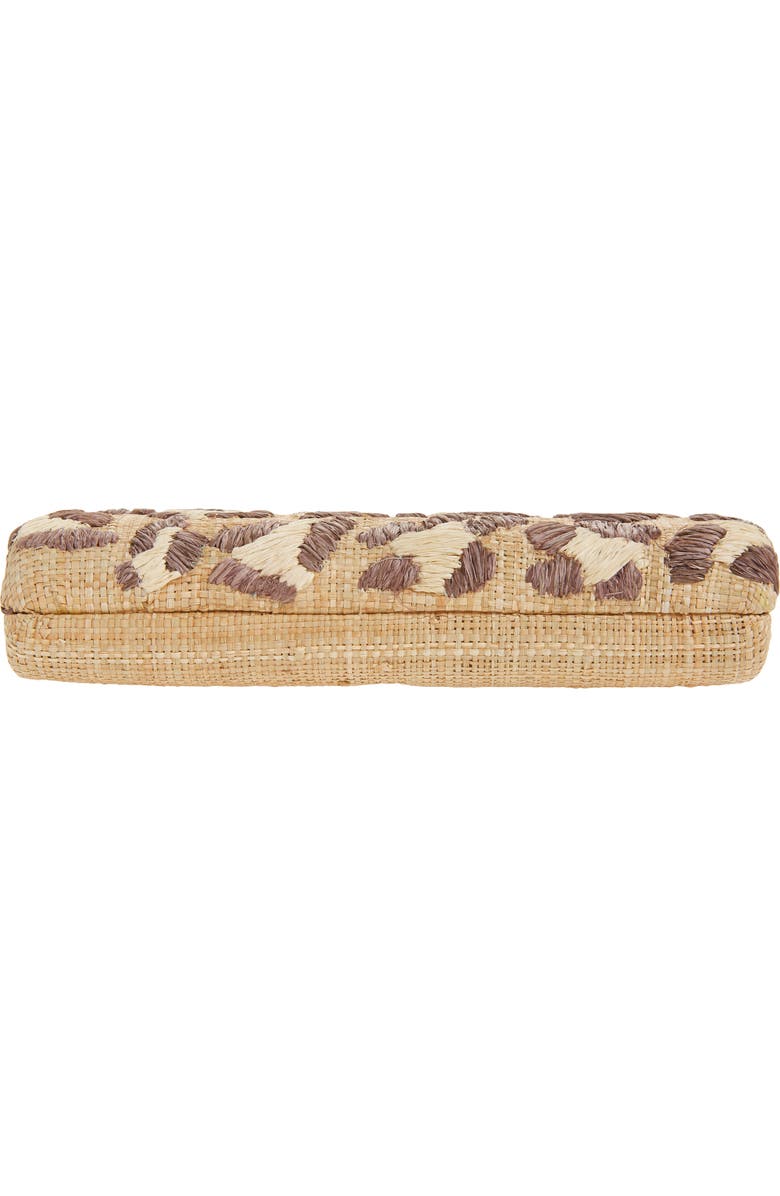 Pamela Munson Spotted Raffia Clutch, Alternate, color, Brown