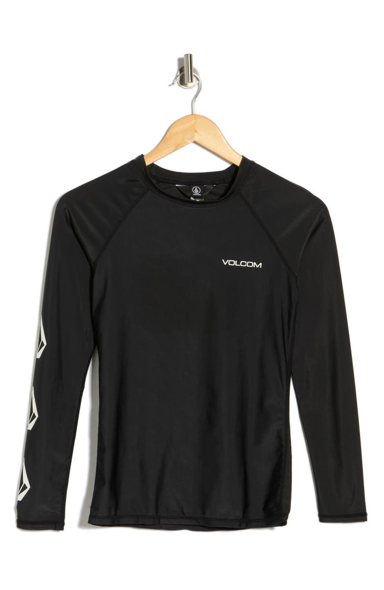 Volcom Hi Tide Long Sleeve Rashguard, Main, color, Black