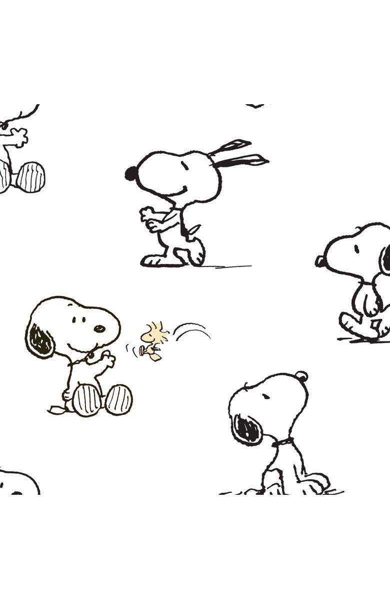 Lambs & Ivy Classic Snoopy 100% Cotton Fitted Baby Crib Sheet, Alternate, color, White Multi