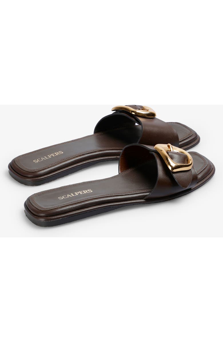 Scalpers Buckle Sandal, Alternate, color, Darkbrown