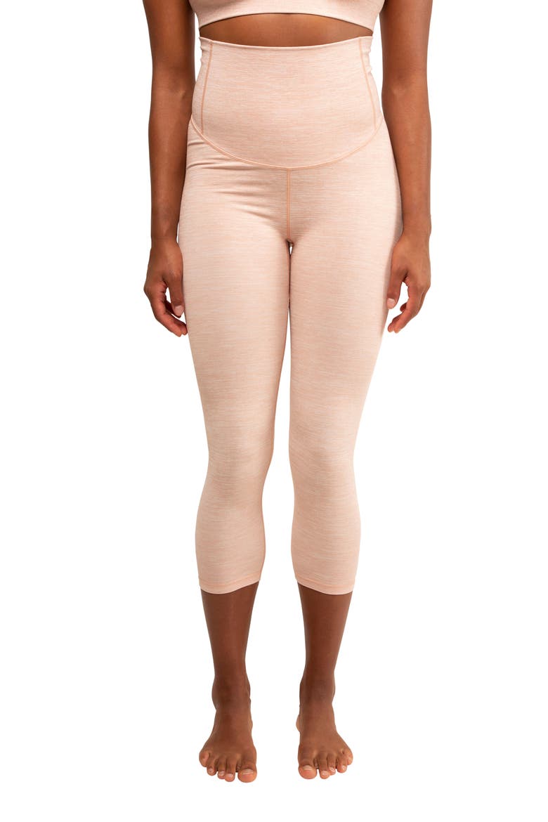 Zara Seamless Yoga Maternity Capri, Main, color, PEACH MELANGE