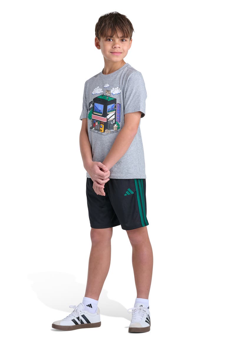 Kids' Essentials Shorts, Alternate, color, BLACK/ GREEN