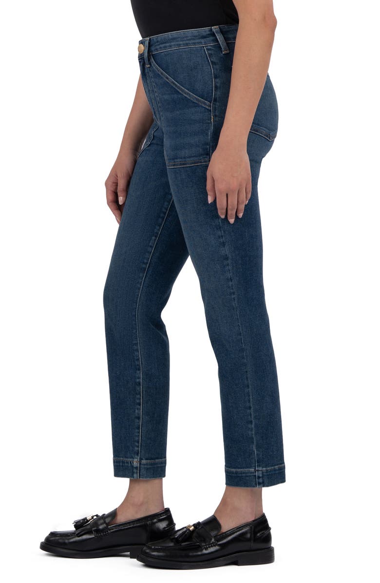 KUT from the Kloth Reese Ankle Slim Straight Leg Utility Jeans, Alternate, color, Intertwined