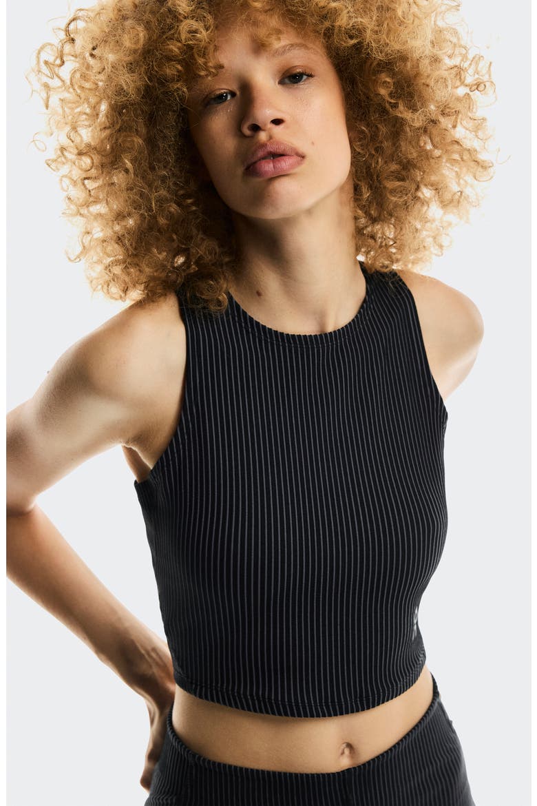 All-Day Rib Racerback Tank, Alternate, color, BLACK/ ROCK