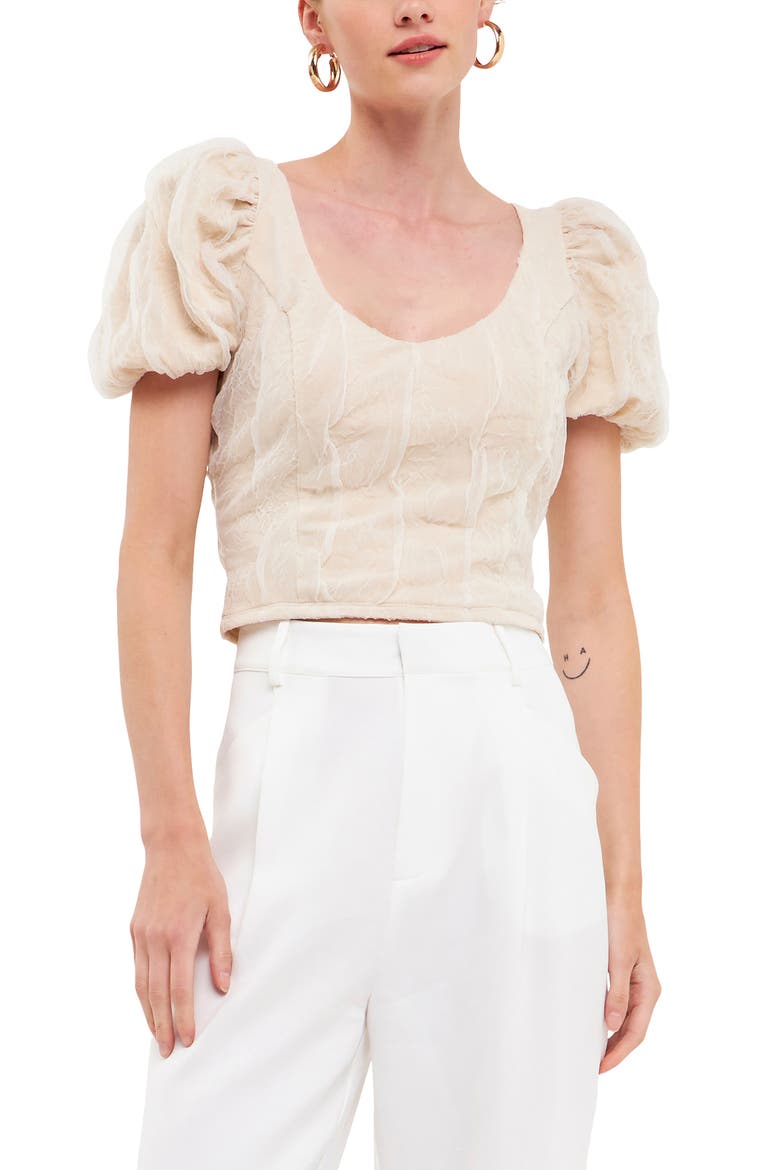 Textured Stretch Top, Main, color, TAUPE