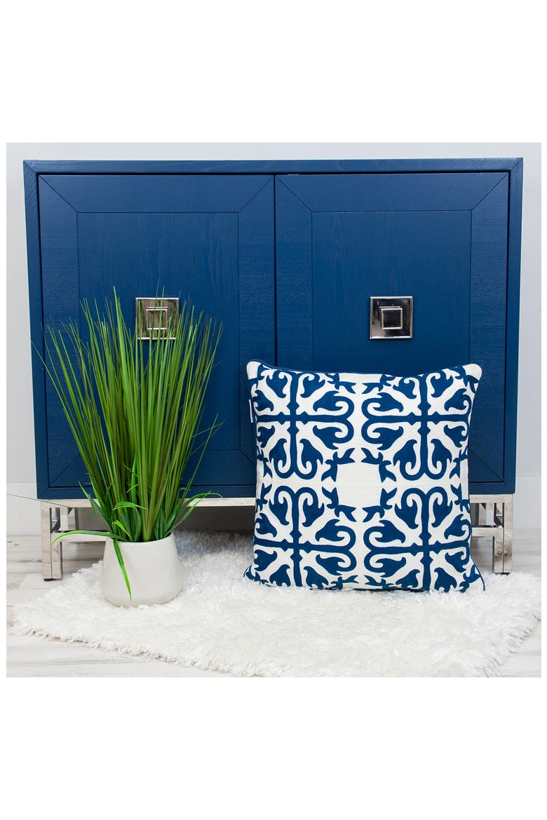 Ceti Embroidered Throw Pillow, Alternate, color, BLUE