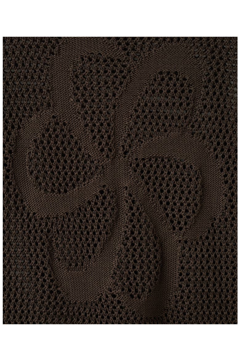 Floral Openwork Sweater, Alternate, color, CHOCOLATE