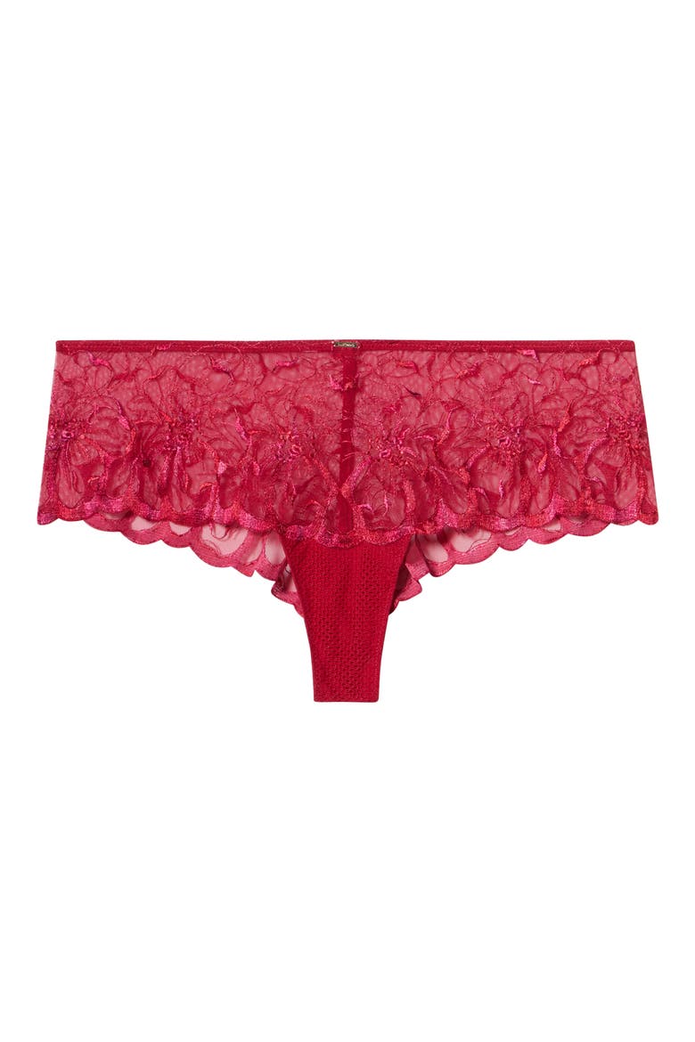 Fleurs Hipster Tanga, Alternate, color, CANDY APPLE SHADES