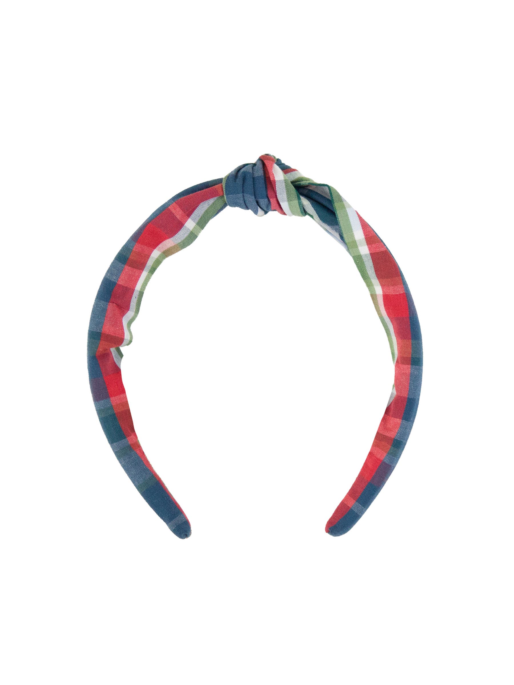 RuffleButts Girls Knotted Headband in Prep School Plaid 