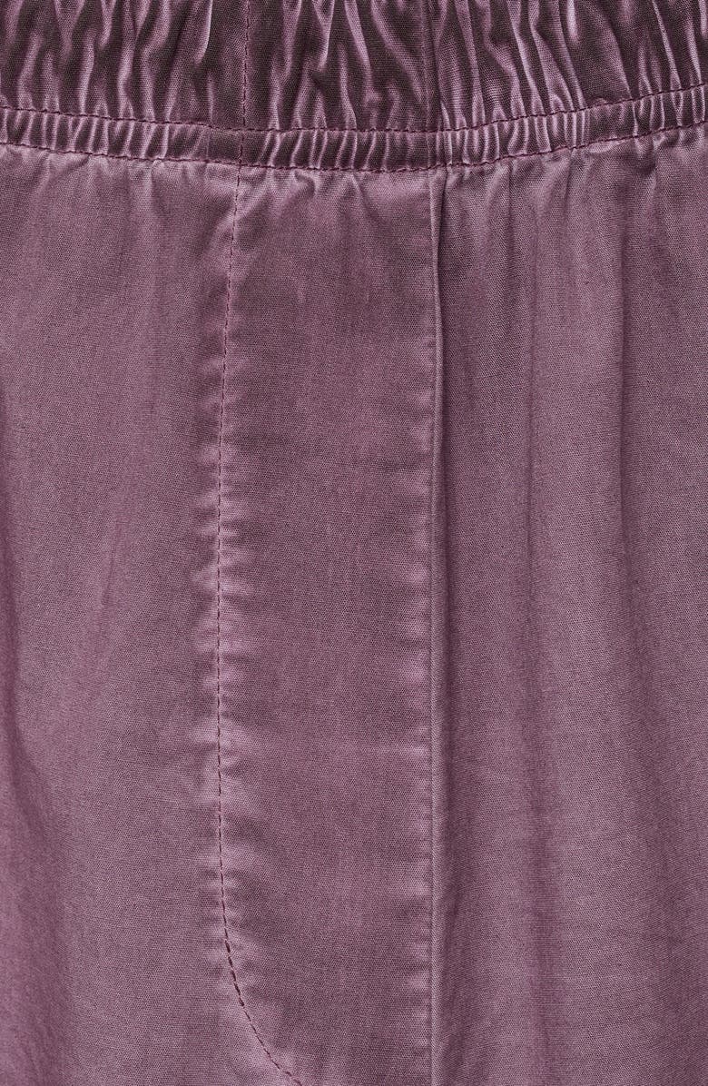 MANGO Garment-Dyed Cotton Pajama Pants, Alternate, color, Plum
