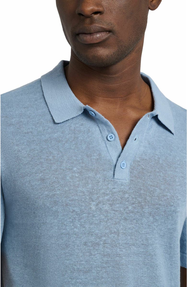 Onia Linen Sweater Polo, Alternate, color, Baby Blue