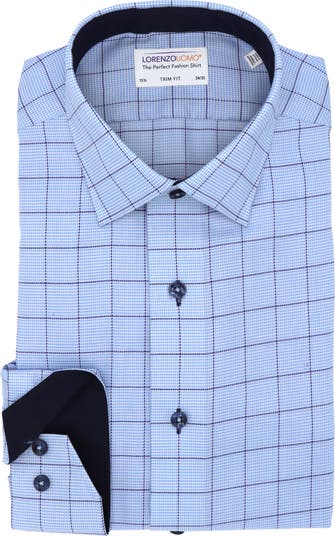 Oxford Windowpane Trim Fit Dress Shirt