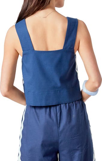 Rickrack Sleeveless Crop Top
