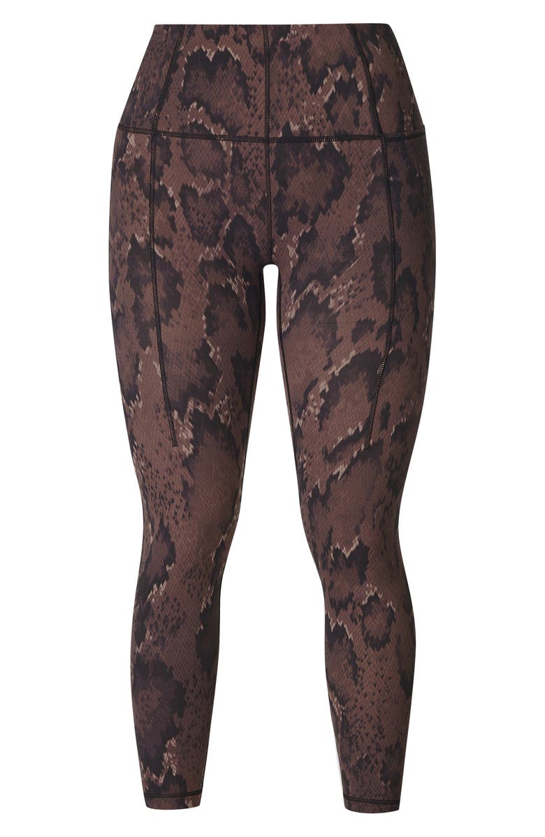 Sweaty Betty Supersoft Yoga 7/8 Leggings, Alternate, color, Brown Python Print