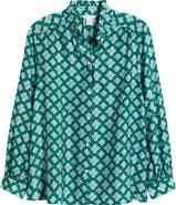 Caslon® Ruffle Button-Up Shirt