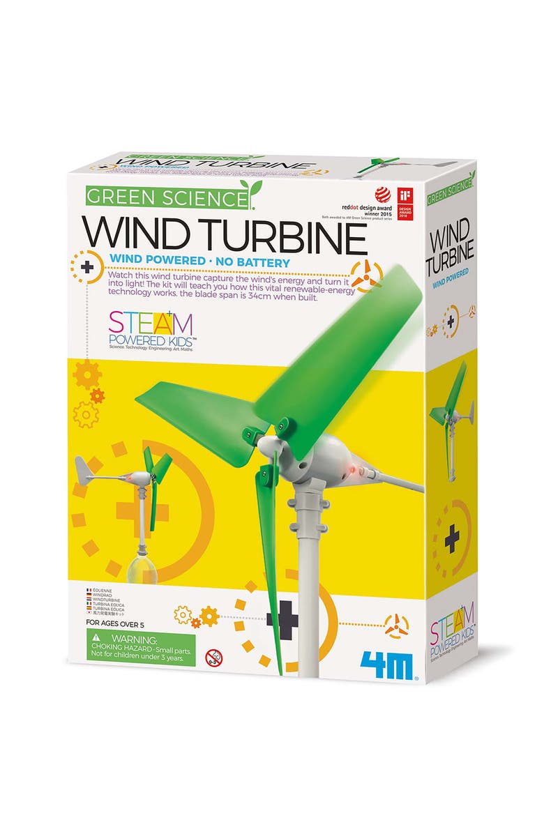 4M Green Science, Wind Turbine, DIY Functional Turbine Kit, Kids 5+, Main, color, Multicolored
