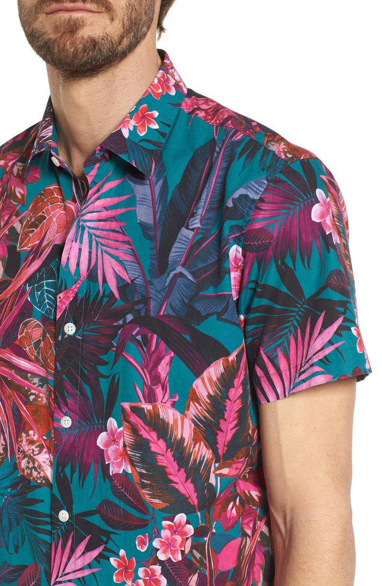 Bonobos Premium Slim Fit Short Sleeve Print Sport Shirt, Alternate, color, 