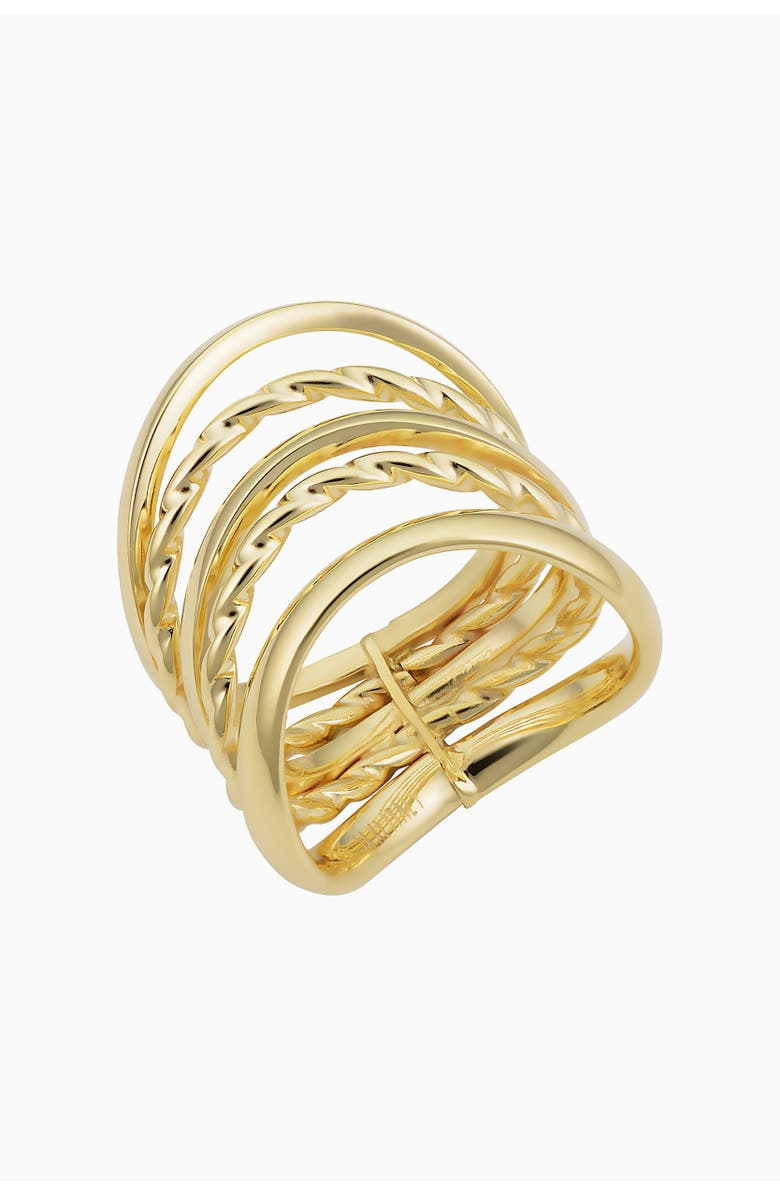 Oradina 14K Yellow Gold Wavy Stack Ring, Main, color, Yellow Gold