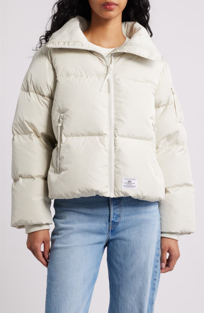 Alpha Industries Sierra Puffer Jacket, Alternate, color, Dune White