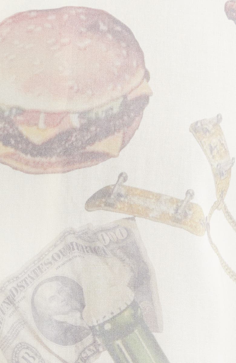 ICECREAM Lavish Snack Print Camp Shirt, Alternate, color, Whisper White