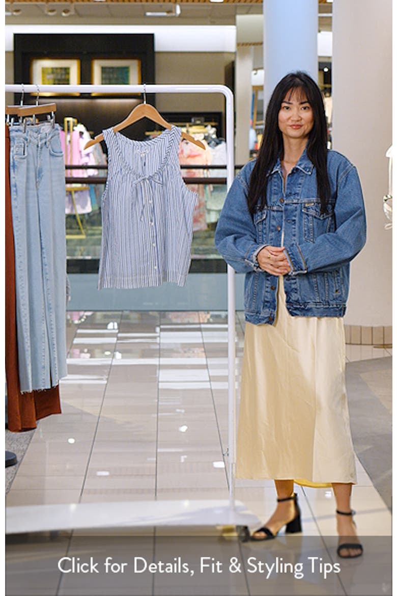 Sidney Stripe Sleeveless Linen Button-Up Top video