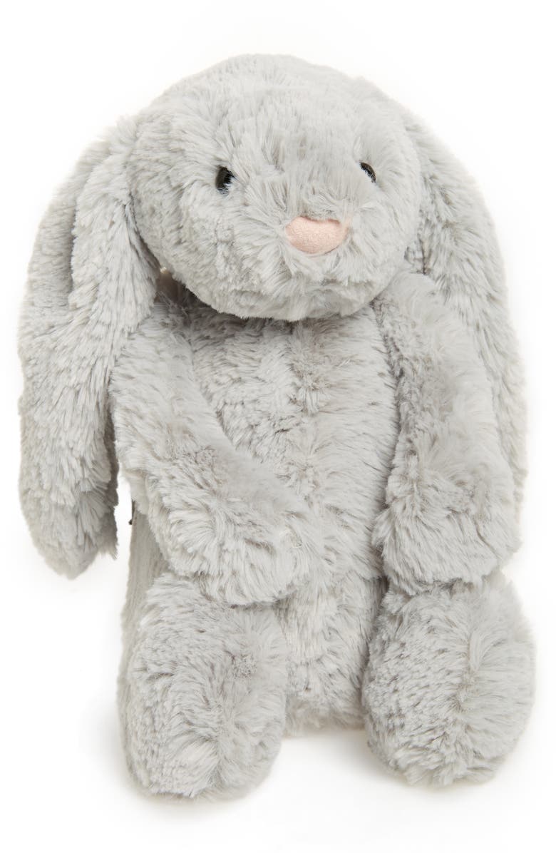 Jellycat Bashful Bunny Stuffed Animal, Main, color, Grey