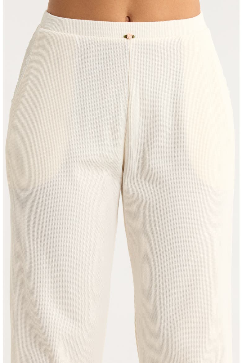 Claire Waffle Knit Pajamas, Alternate, color, ECRU