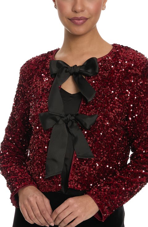 Double Bow Sequin Jacket