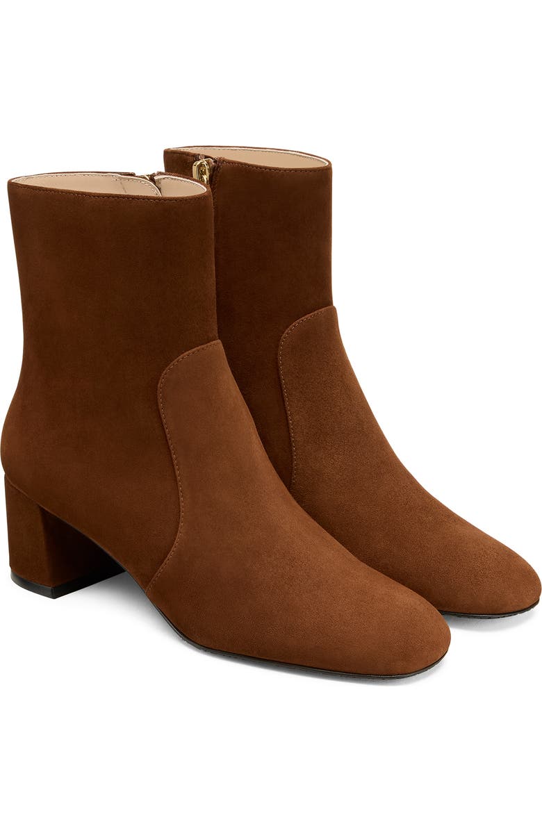 Stuart Weitzman Maeve Zip Bootie, Alternate, color, Deep Coffee