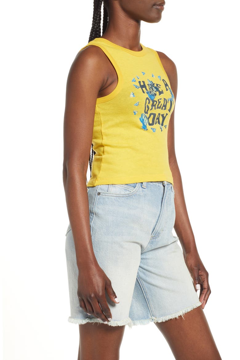 Women's Great Day Cotton Graphic Tank, Alternate, color, YELLOW