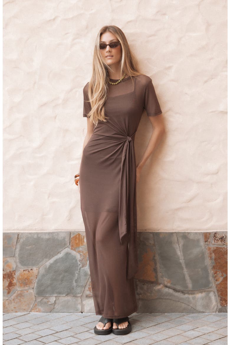 Marcello Maxi Dress, Alternate, color, DARK BROWN