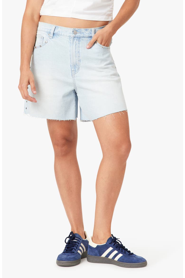 Kenni Studded Baggy Denim Shorts, Main, color, GLACIER