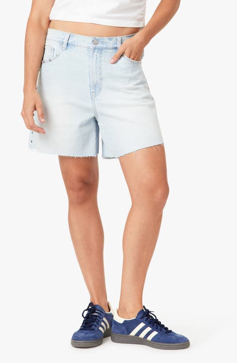 Kenni Studded Baggy Denim Shorts (Glacier)