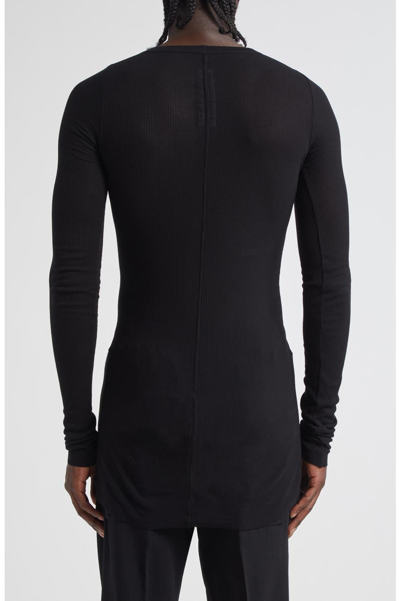 Long Sleeve Rib T-Shirt, Alternate, color, BLACK