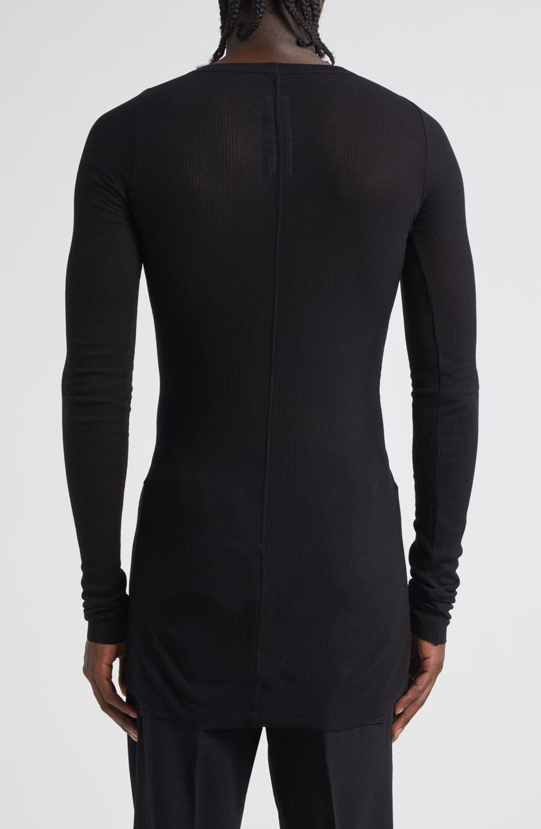 Rick Owens Long Sleeve Rib T-Shirt, Alternate, color, Black