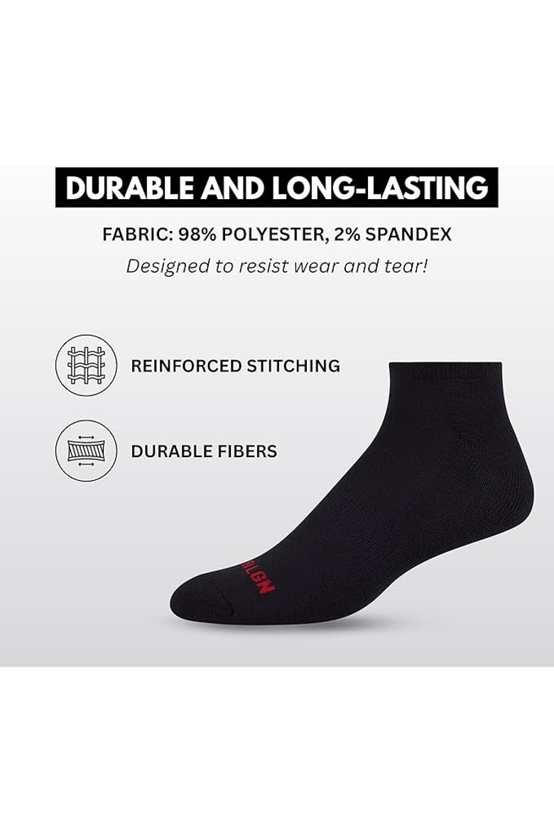 12 Pairs Premium Athletic No Show Socks, Alternate, color, Black